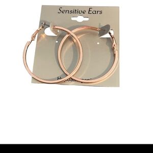 Rose Gold Hoop Earrings - Classic Women's Jewelry